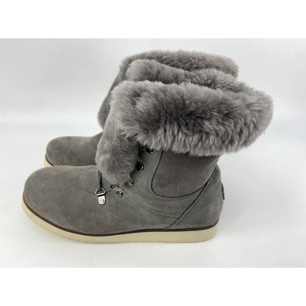 Australia Luxe Collective Boots Womens 11 Gray Yael Sheepskin Shearling‎ Winter